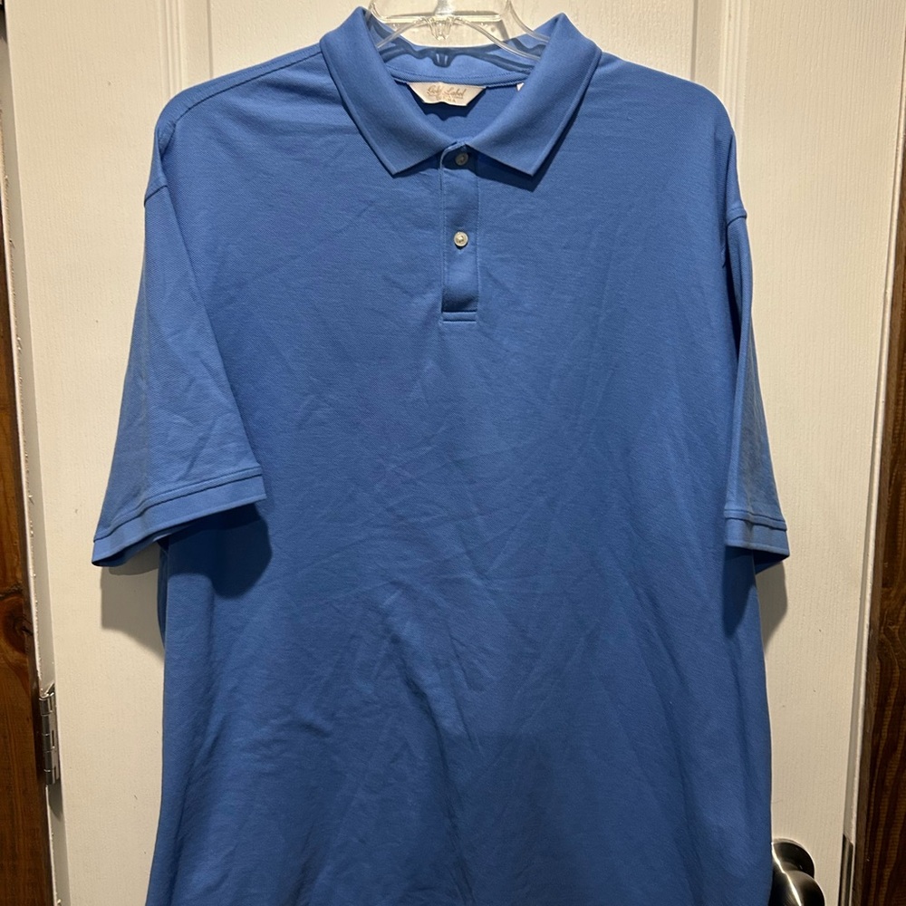 Roundtree & Yorke Gold Label Sky Blue Polo Shirt Sz 2X SKU 435